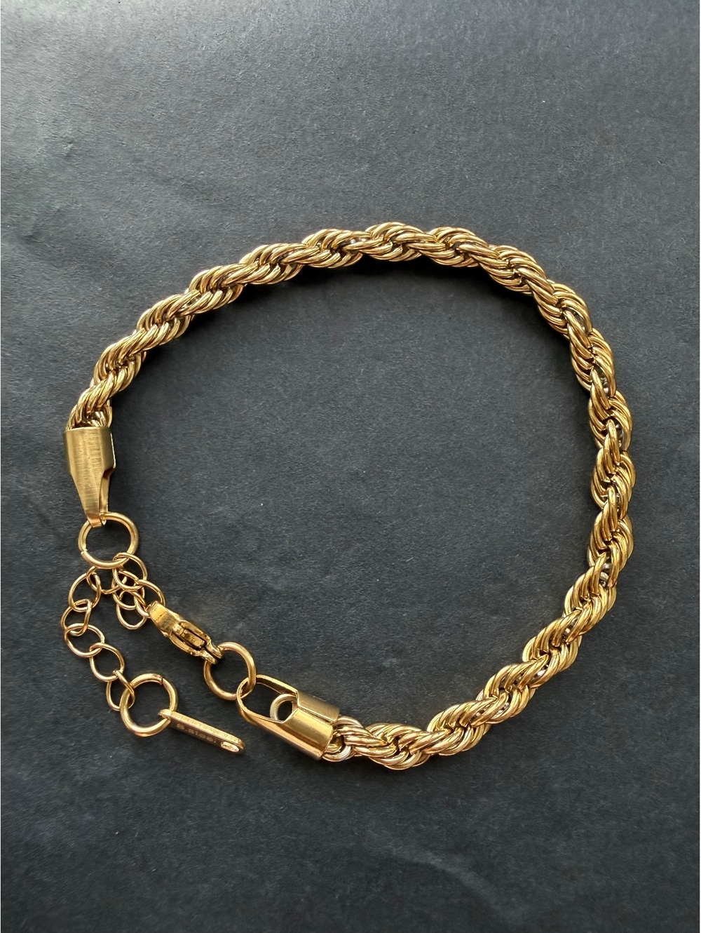 Chunky Twisted Rope Chain Bracelet, 18K Gold Plated